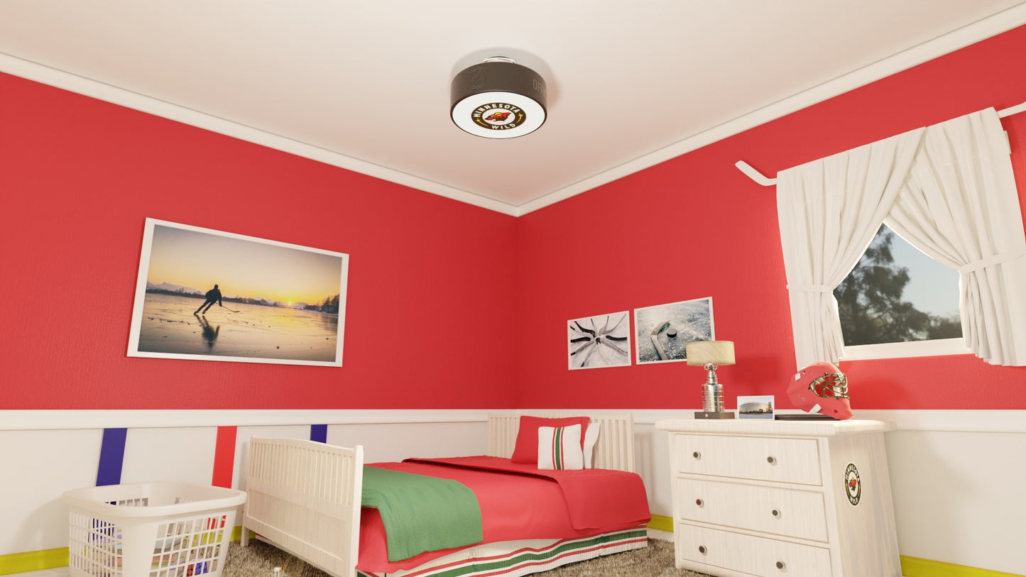 Minnesota Wild® Hockey Flush Mount Puck Light Fixture
