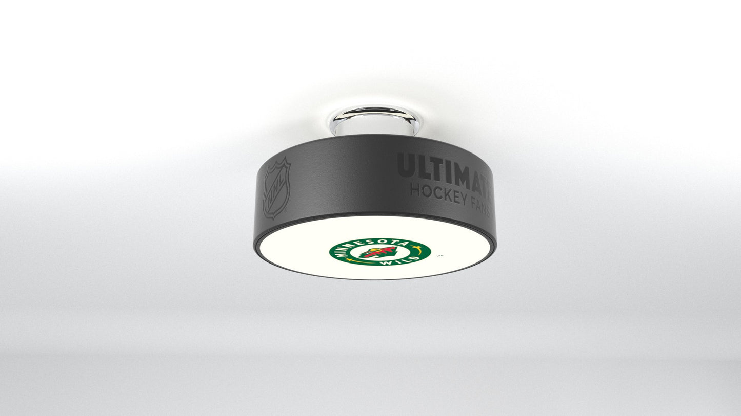 Minnesota Wild® Hockey Flush Mount Puck Light Fixture