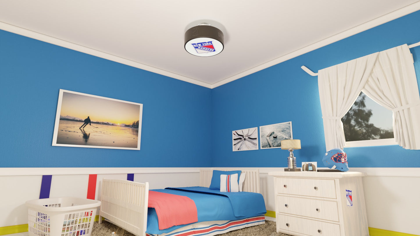New York Rangers® Hockey Flush Mount Puck Light Fixture