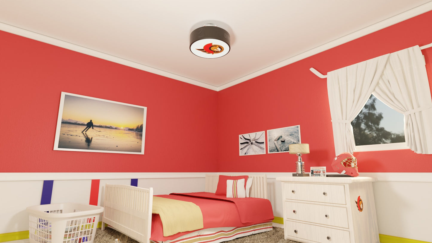 Ottawa Senators® Hockey Flush Mount Puck Light Fixture