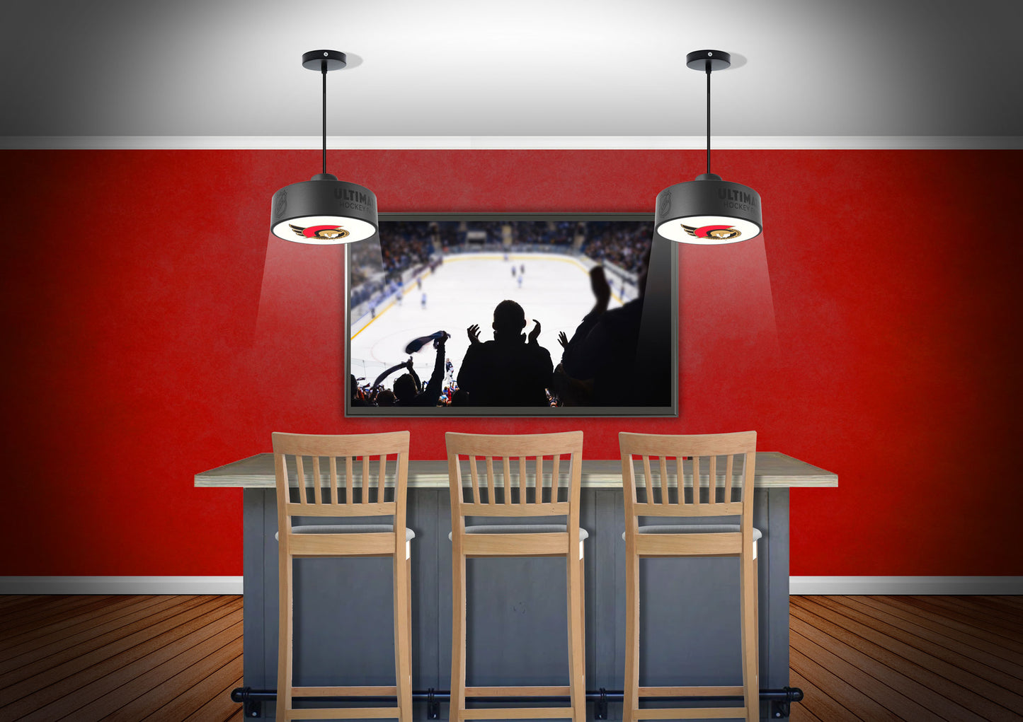 Ottawa Senators® Hockey Pendant Puck Light Fixture