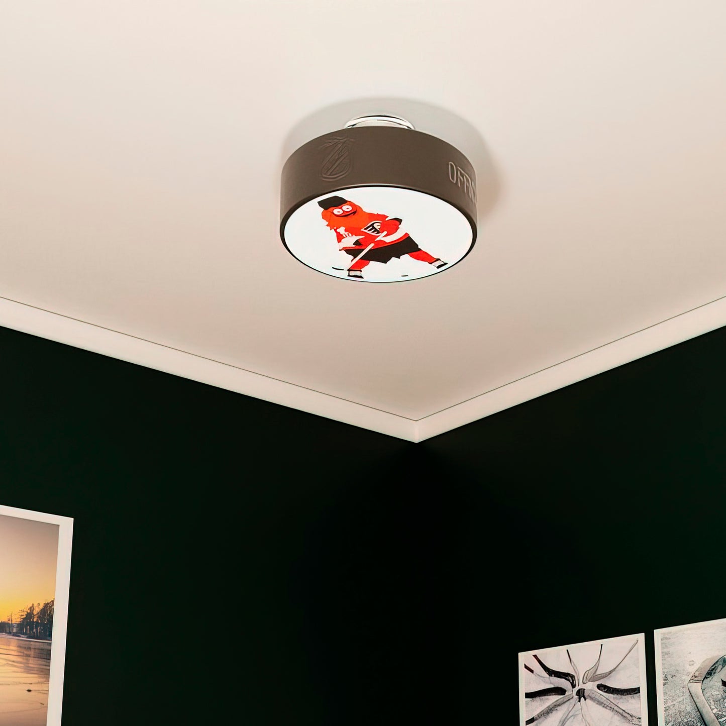 Philadelphia Flyers® Hockey Flush Mount Puck Light Fixture