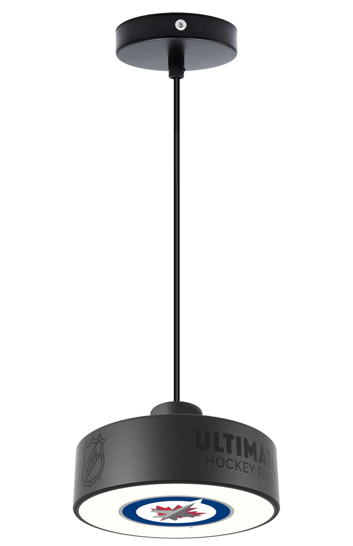 Winnipeg Jets™ Hockey Pendant Puck Light Fixture
